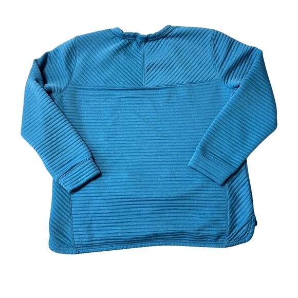 L.L. Bean Ribbed Shirt/Sweatshirt, Women's XL, Blue pull over w/ Pockets - Picture 2 of 11